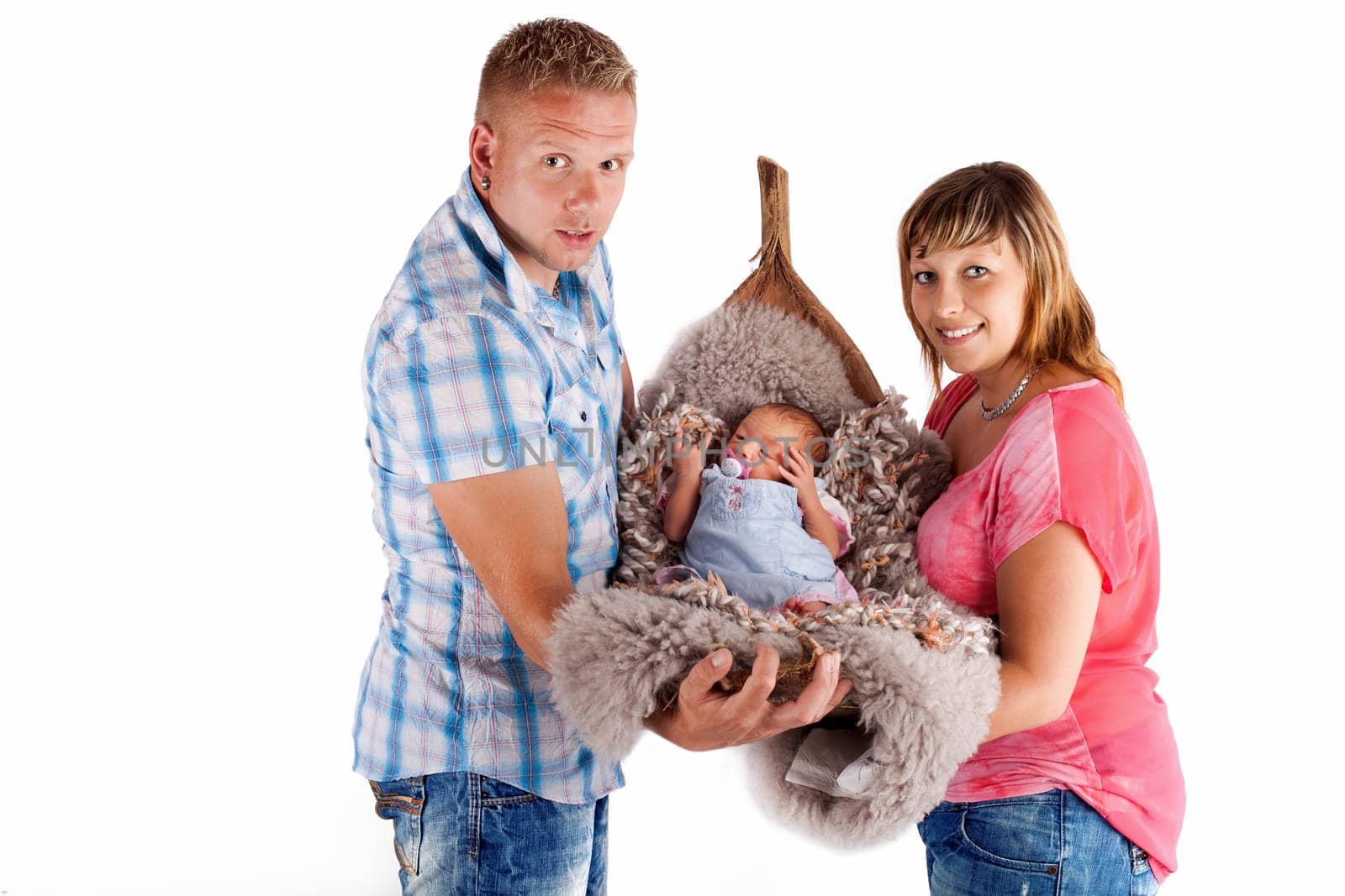 Parents with baby,isolated