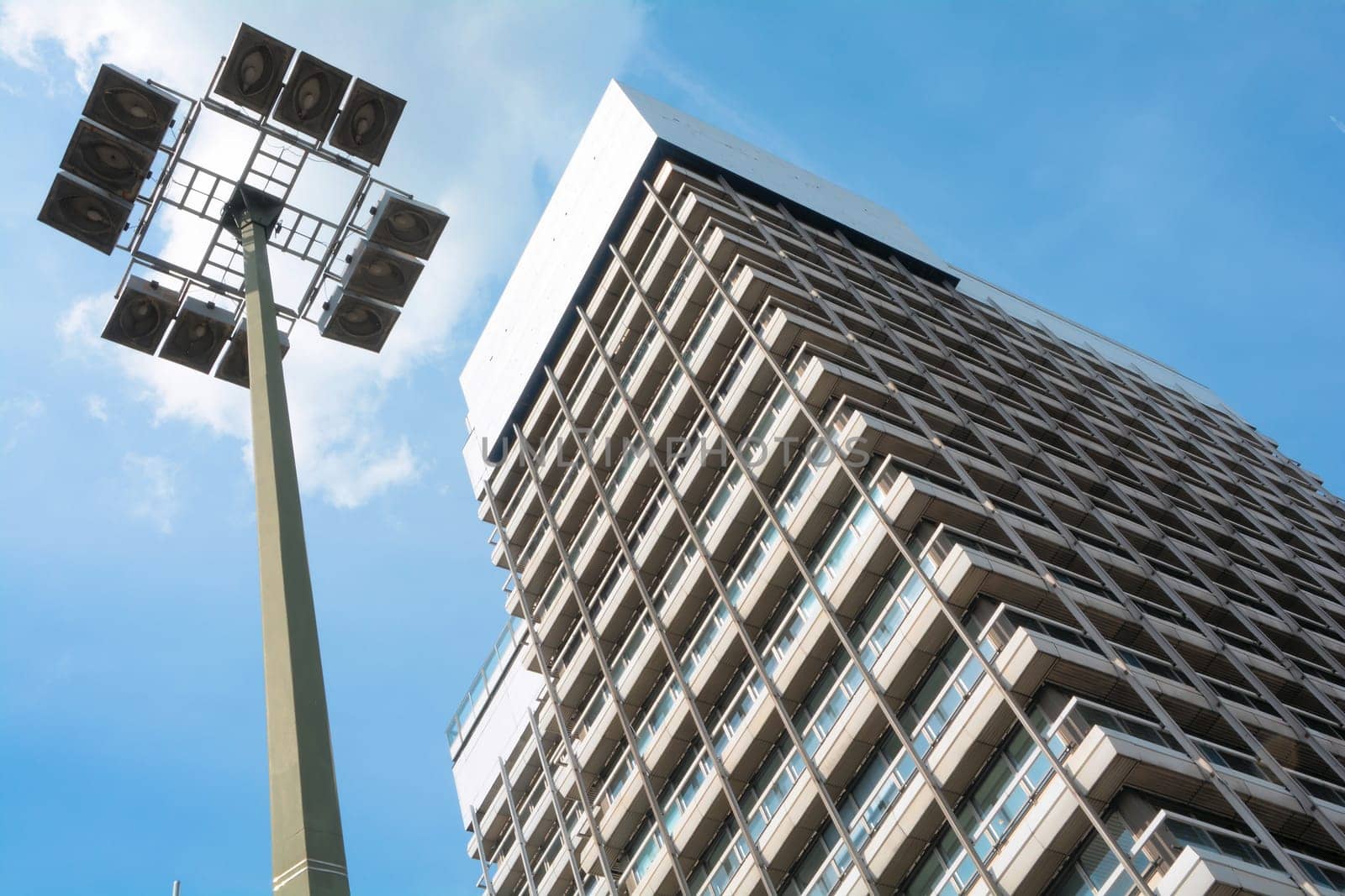 Street lamp and skyscraper in Berlin