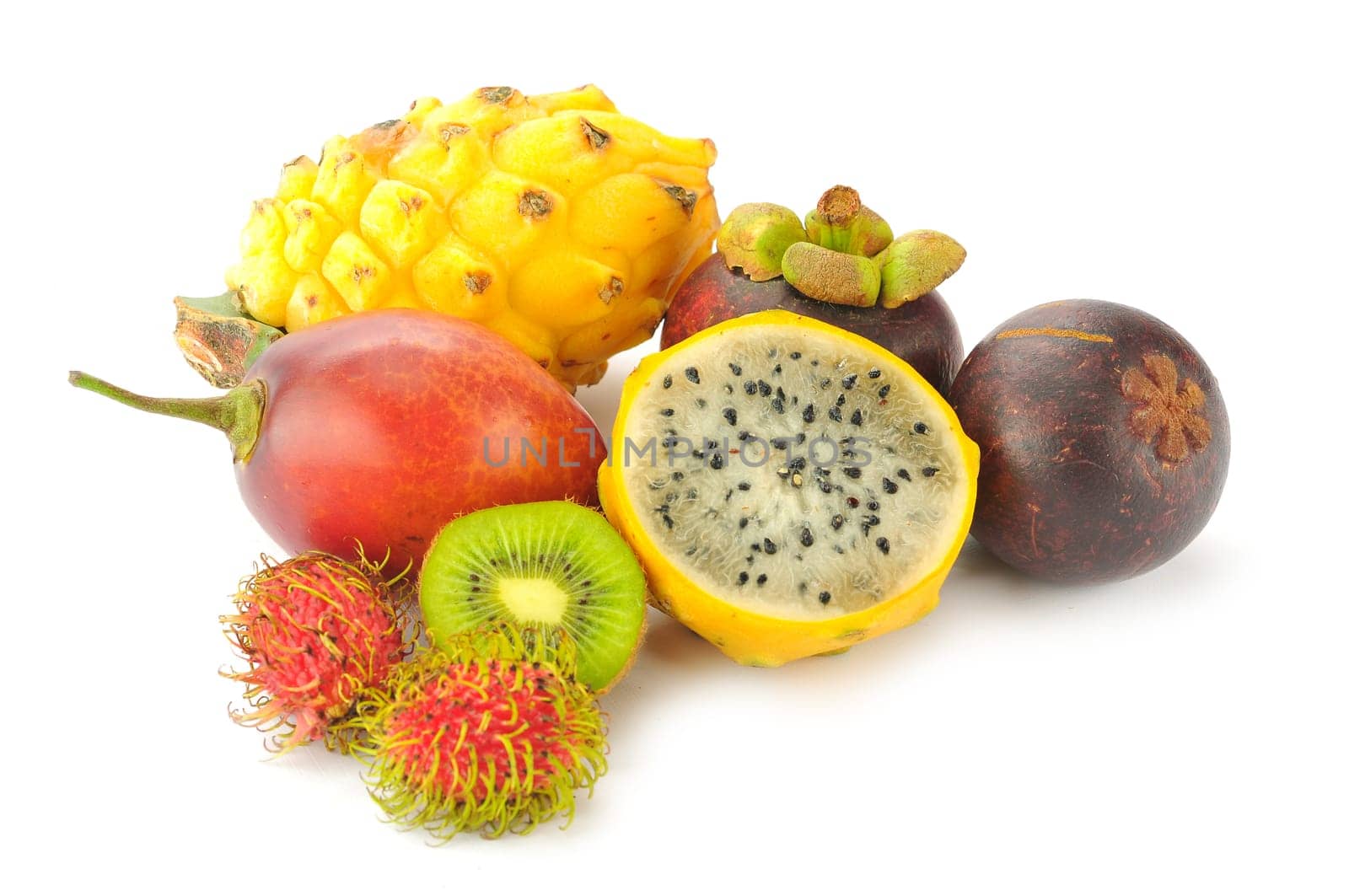 tropical fruits isolated on a white background