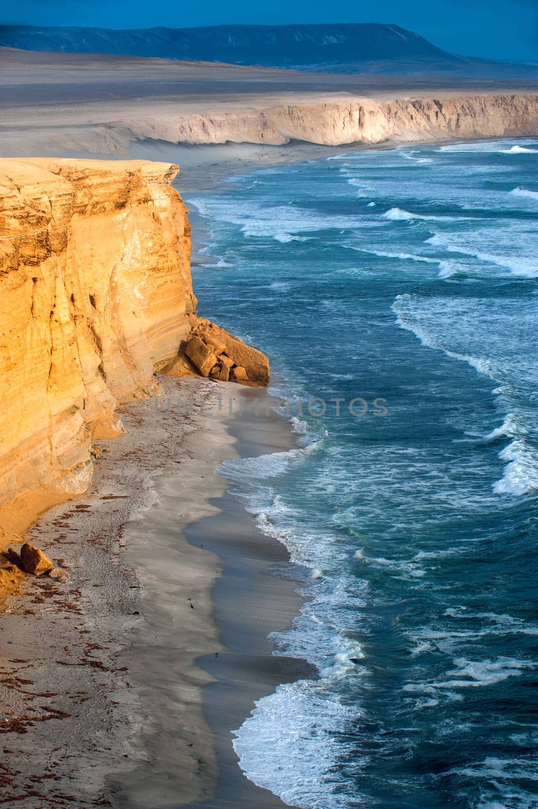 Peruvian Coastline, Rock formations at the coast, Paracas National Reserve, Paracas, Ica Region, Peru