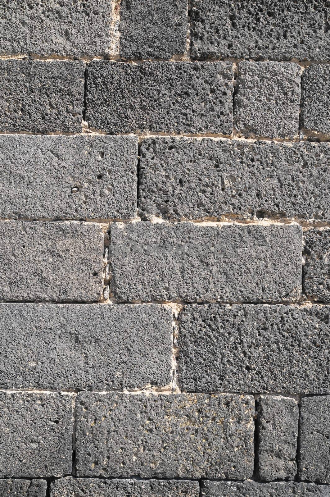 Brick Texture Path Made of Small Grey Bricks