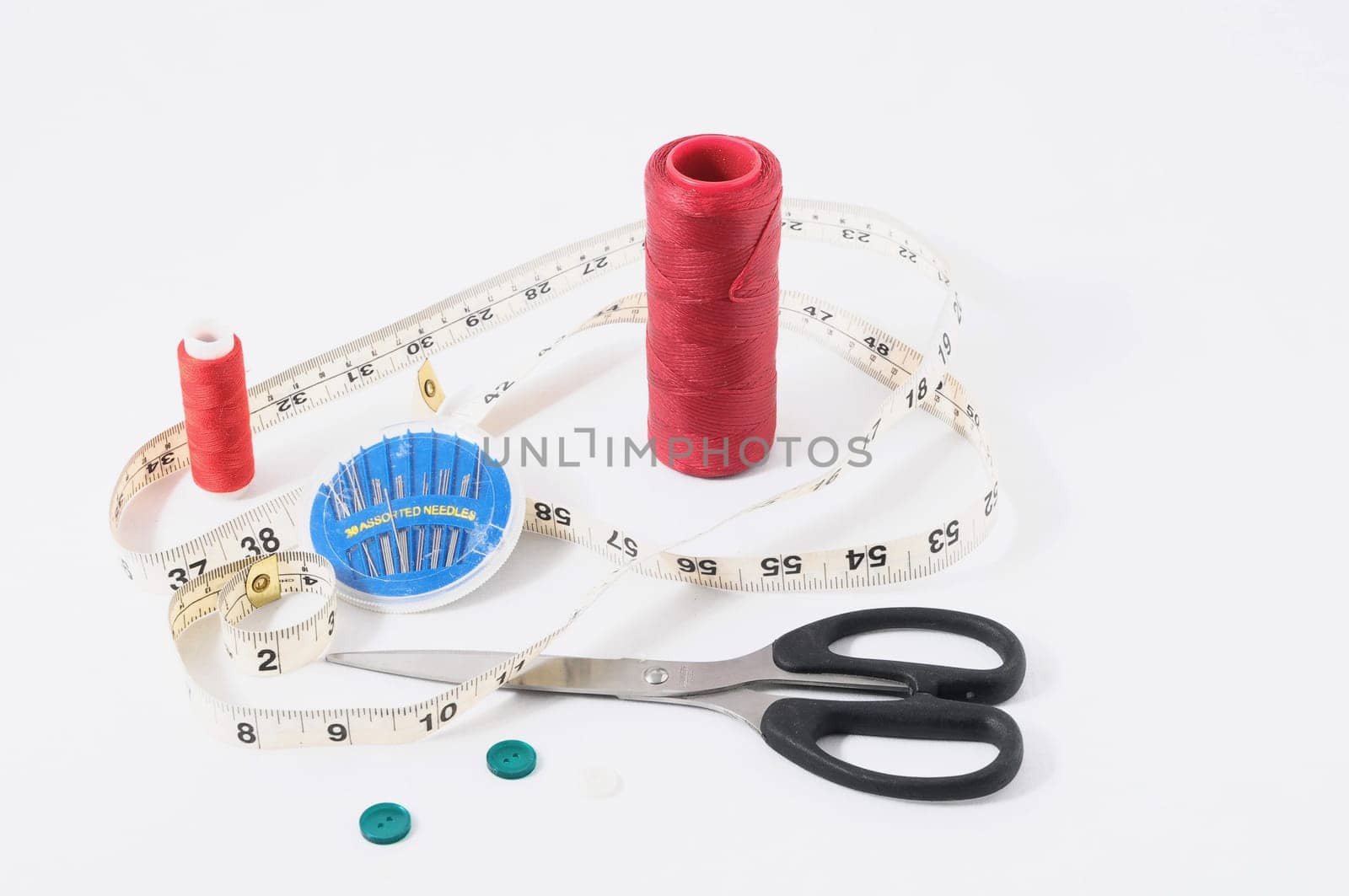 One Sewing Kit Isolated on a White Background