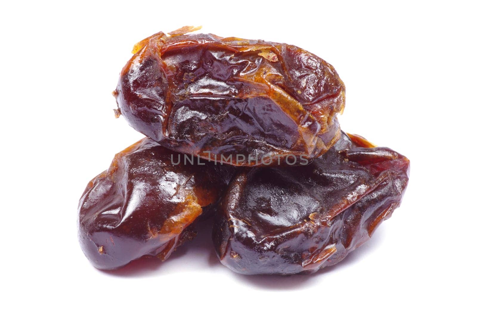 dryed dates on white background
