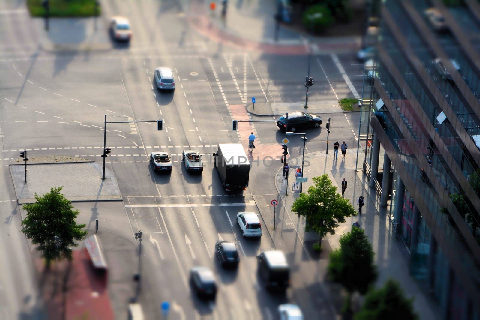 Traffic at a road junction in Berlin