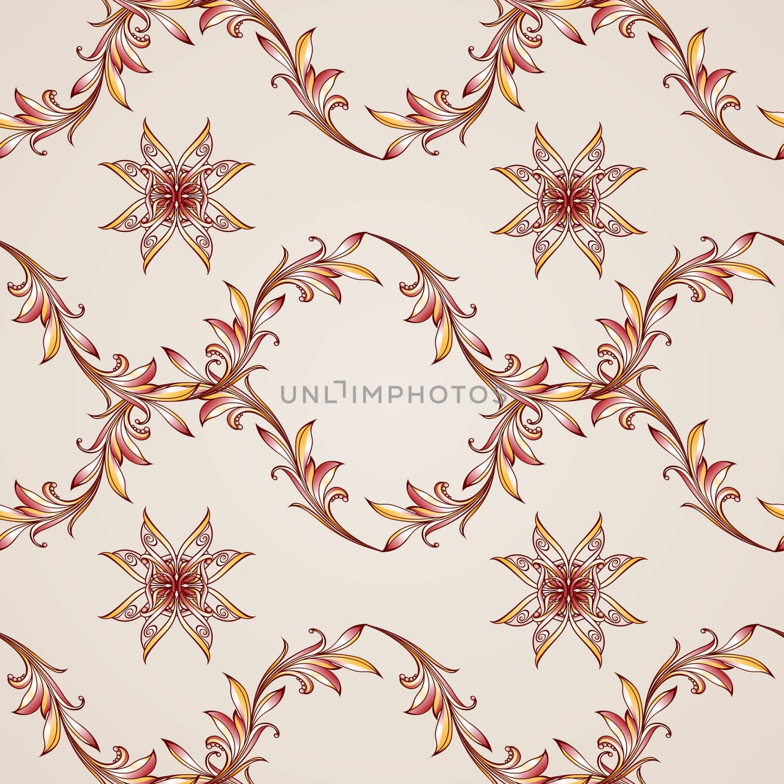 Four patterns among curve lines. Symmetry. Parallel.