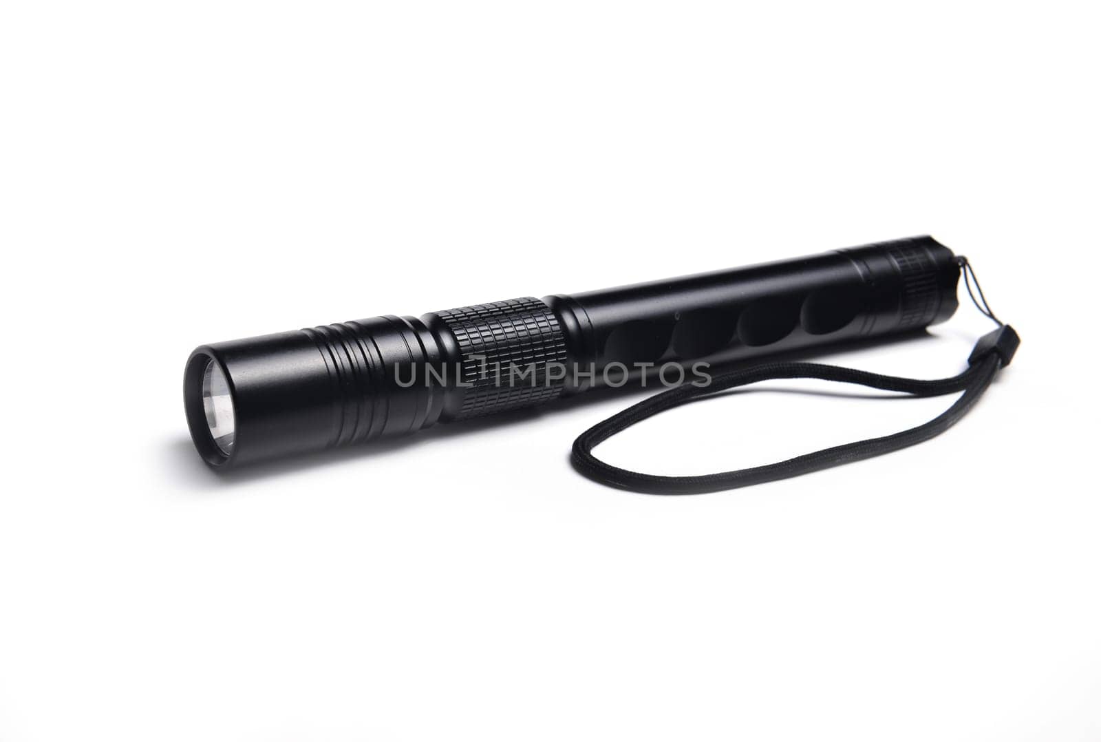 led flashlight isolated on white background