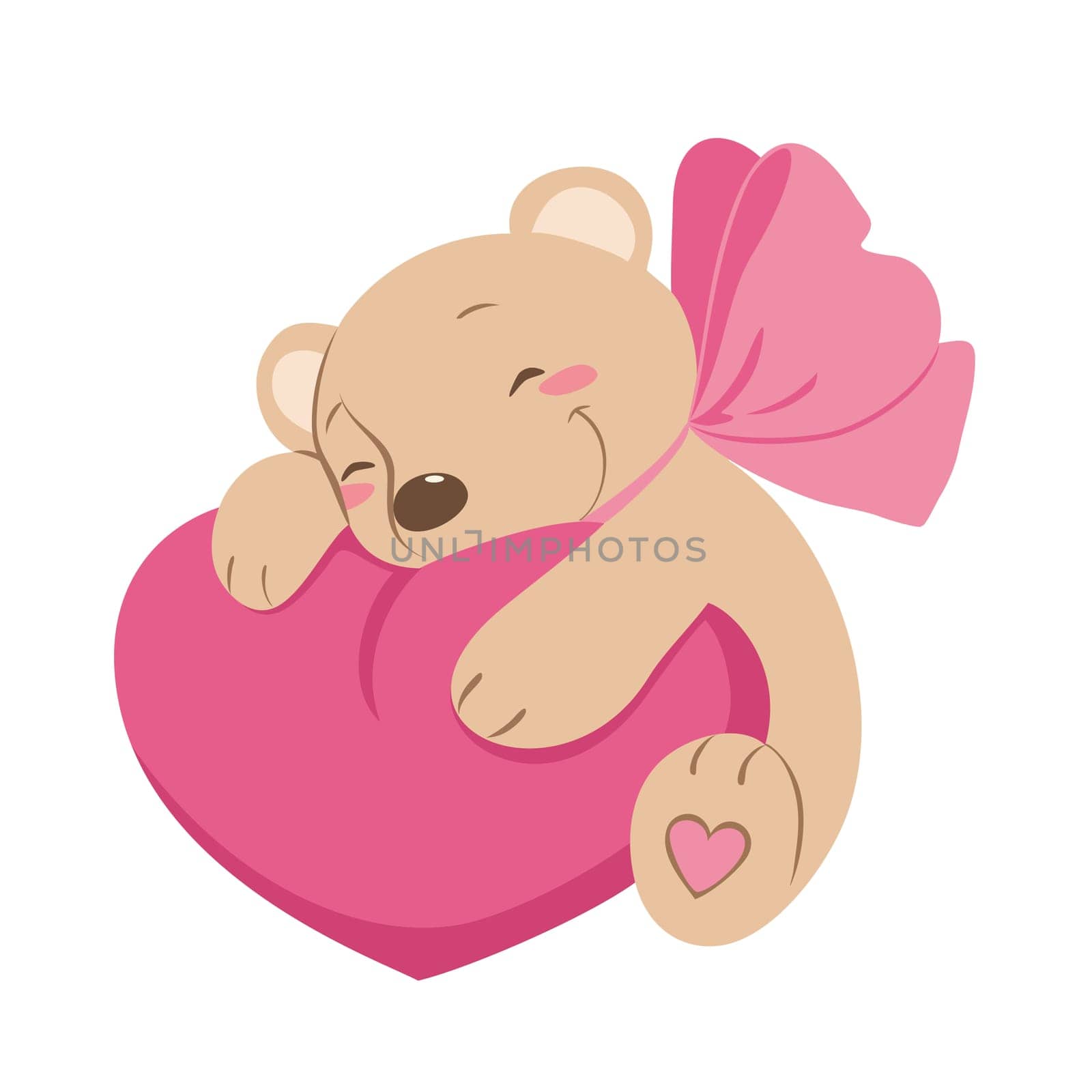 Sweet vector Teddy bear with heart icon