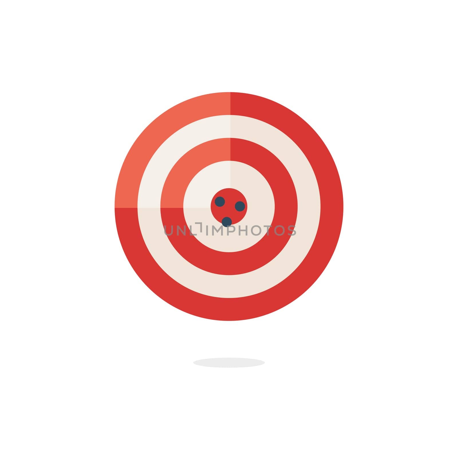 Red darts target aim on white background