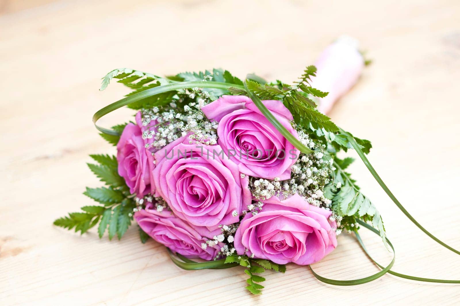 Vintage photo of pink wedding bouquet