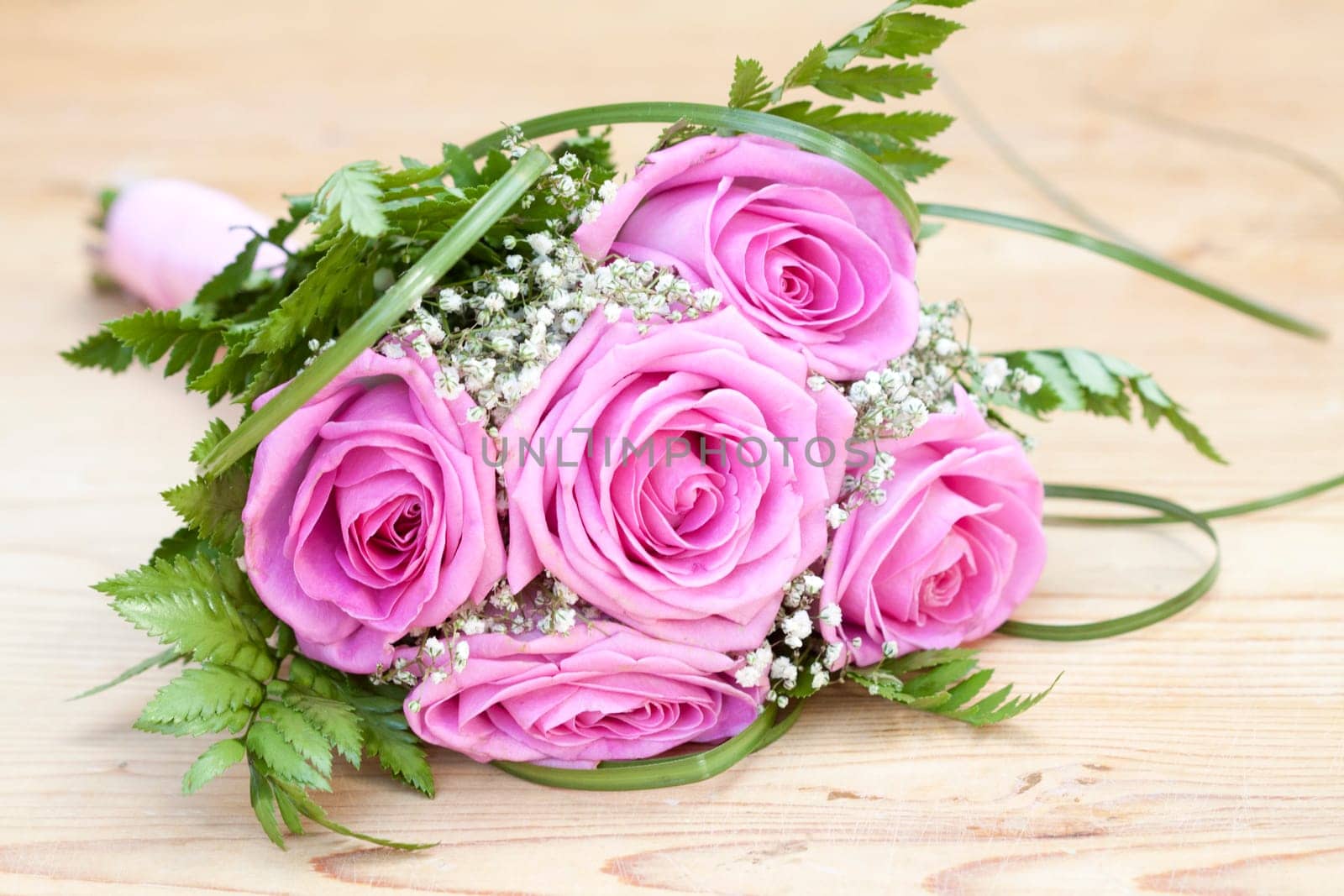 Vintage photo of pink wedding bouquet