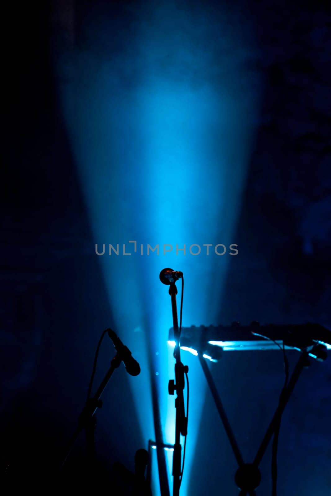 Microphone on empty stage