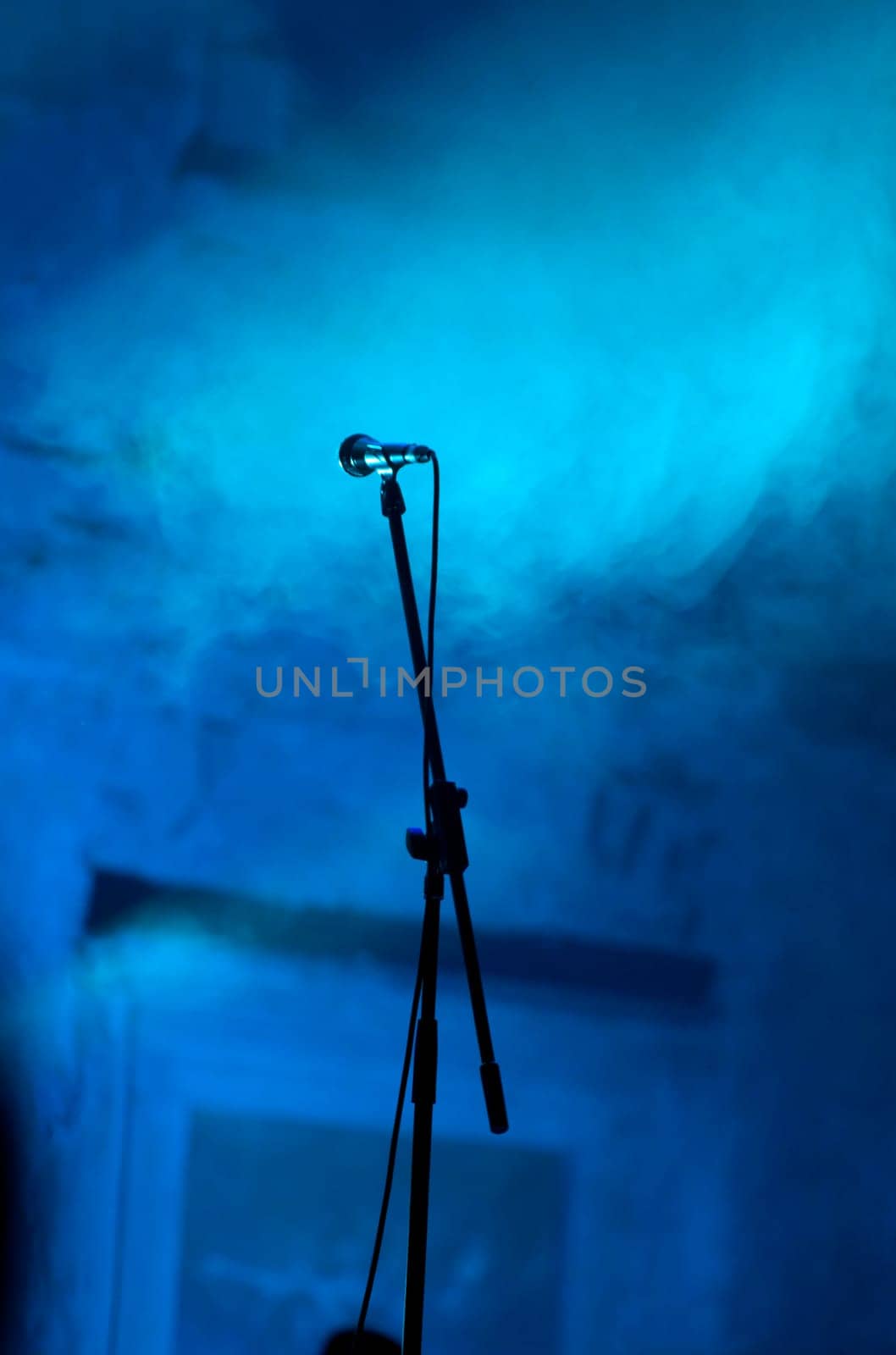 Microphone on empty stage