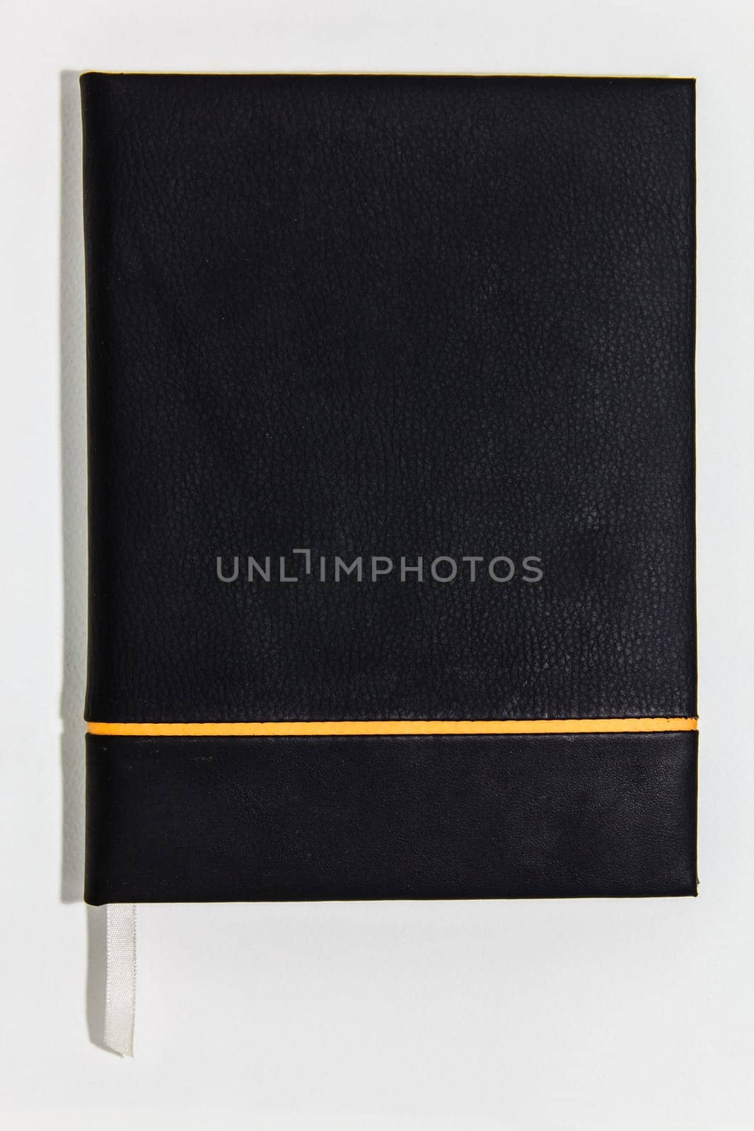 black notebook isolated on white background