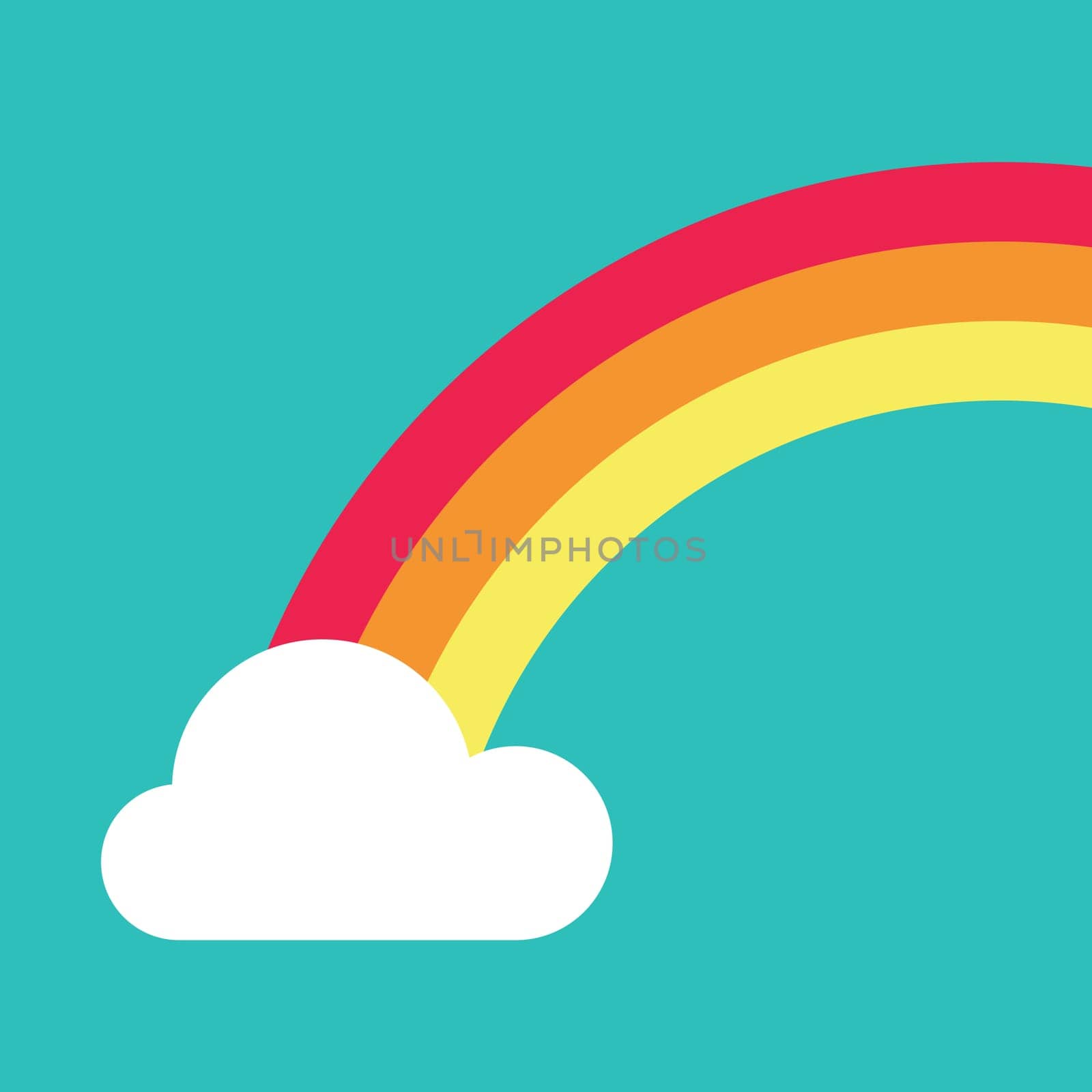 vector symbol of rainbow and clouds in the sky