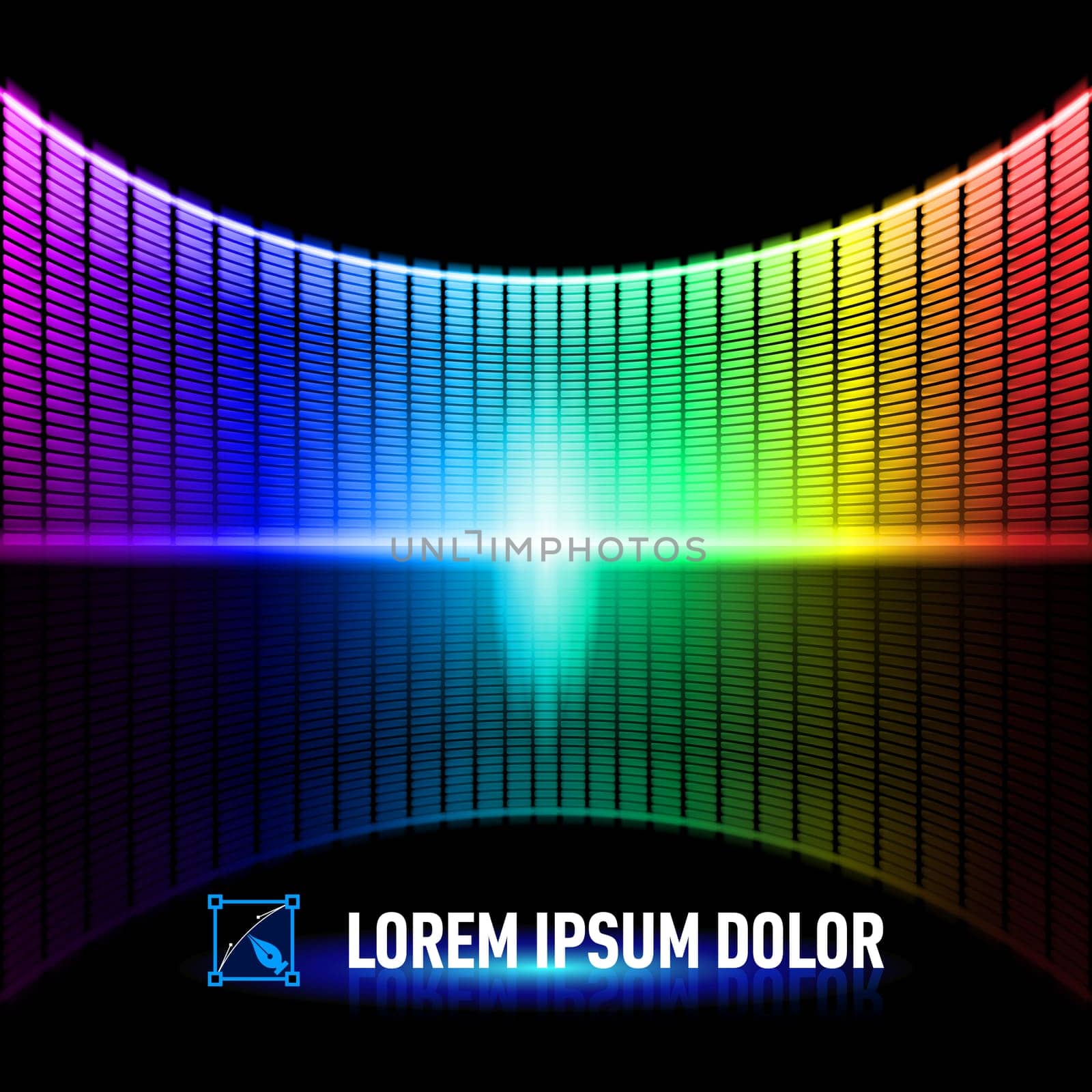 Shiny background with colorful digital music equalizer
