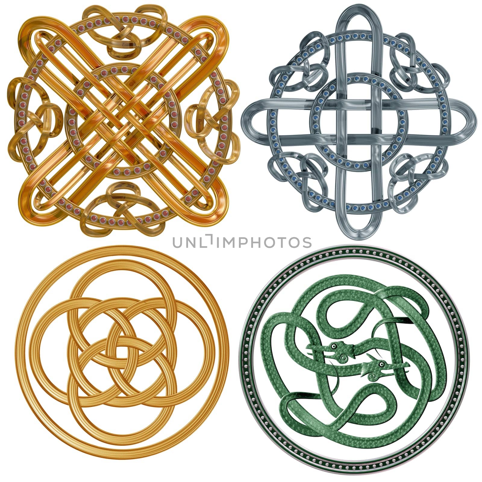 A collection of intricate Celtic Knots based on a circle