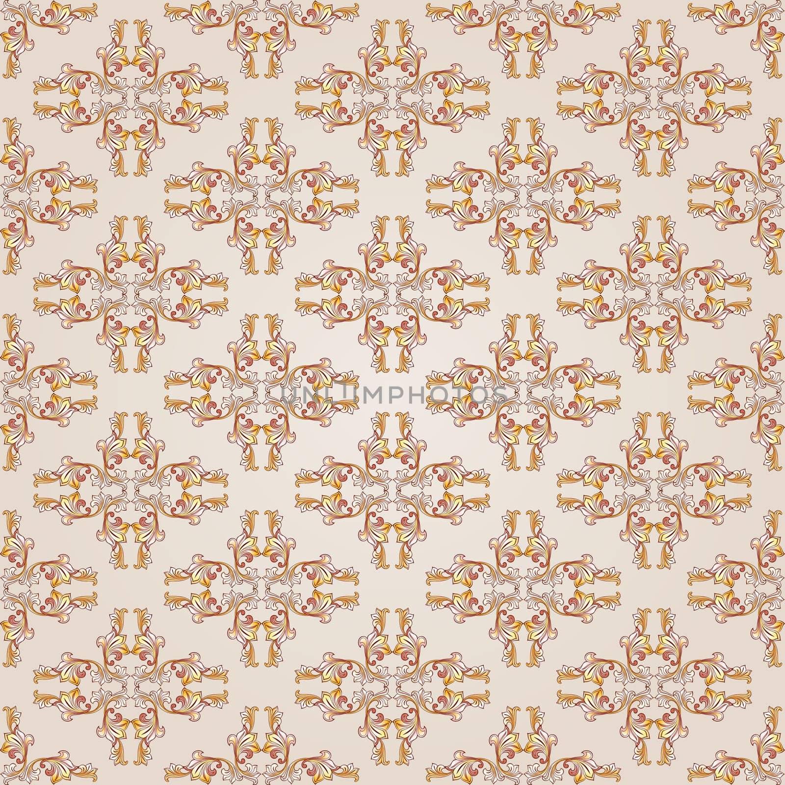 Pattern floral  of brown henna on beige background