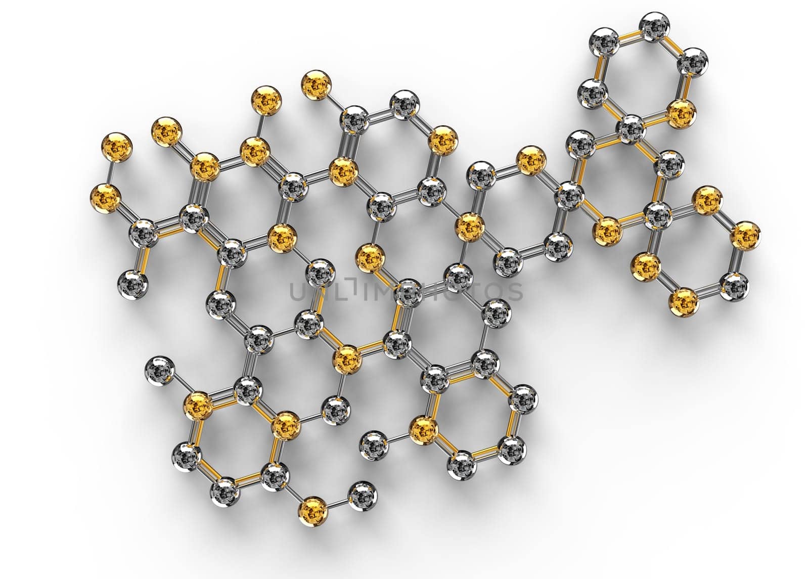 science illustration of abstract molecule on white background. 3D chemistry concept