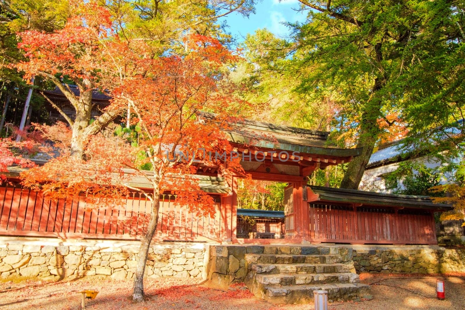 Kyoto, Japan - November 20, 2013: Jingo-ji is a Buddhist temple in Kyoto. It stands on Mount Takao to the northwest of the center of the city. The temple adheres to Shingon Buddhism