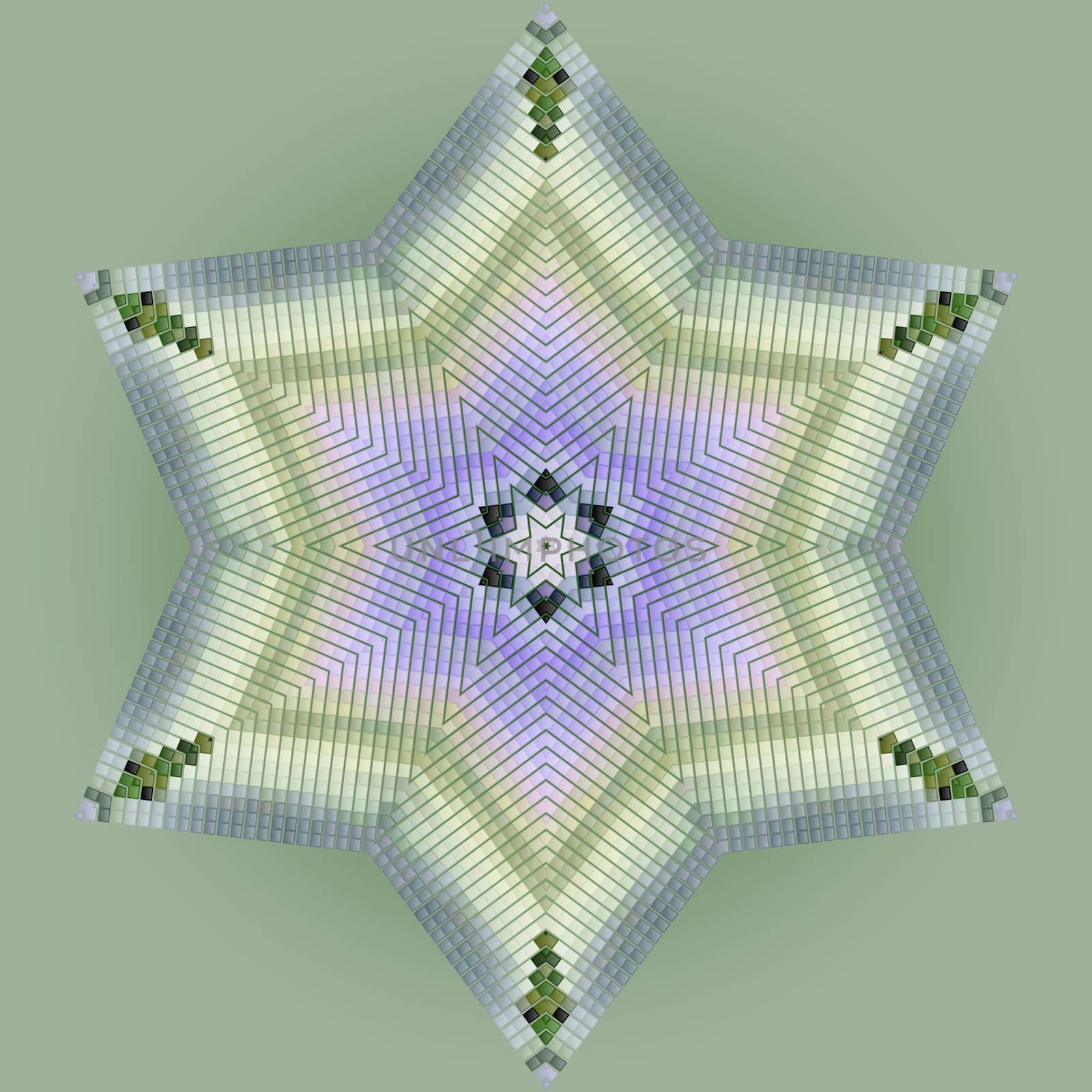 Abstract multicolored mosaic in the form of star