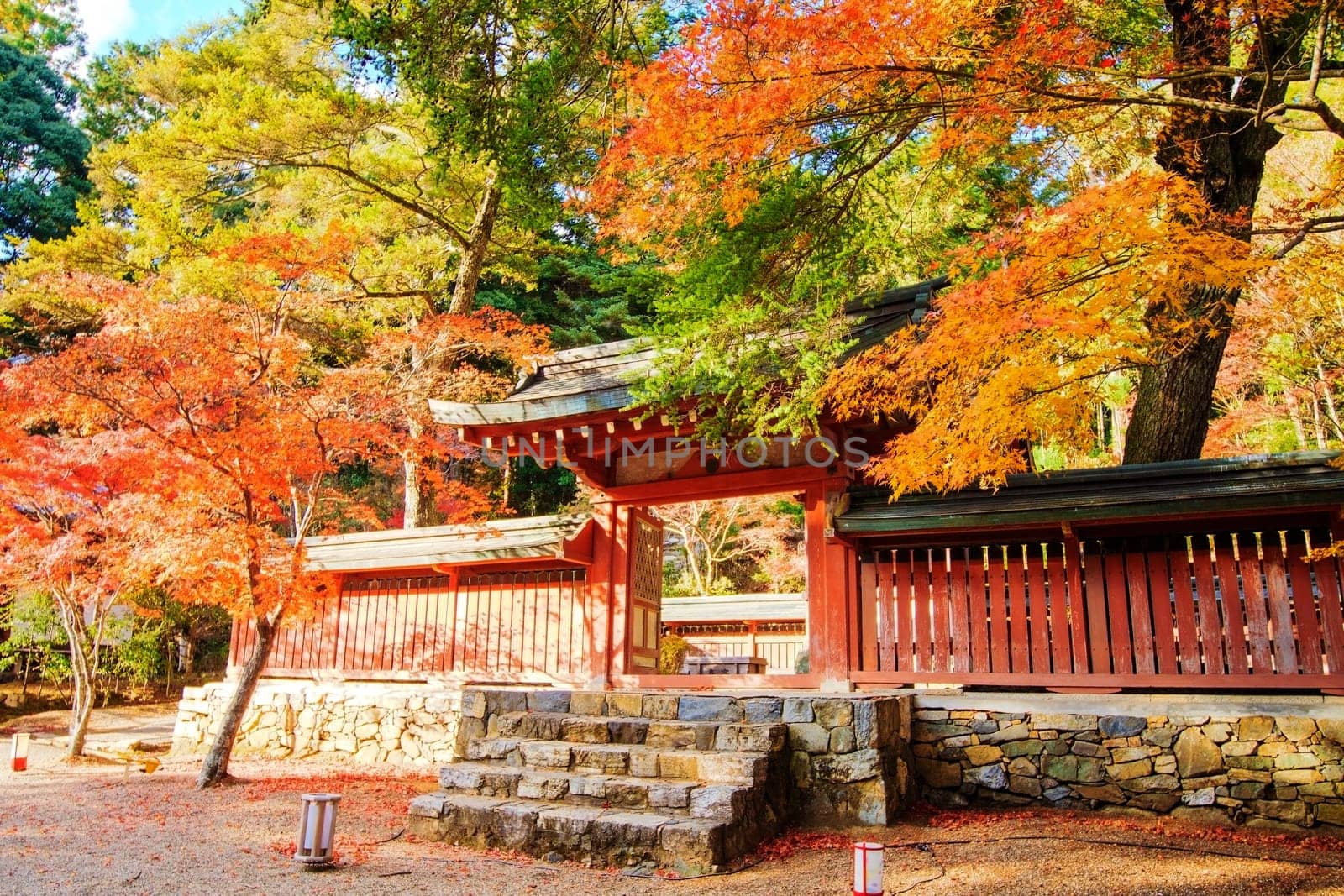 Kyoto, Japan - November 20, 2013: Jingo-ji is a Buddhist temple in Kyoto. It stands on Mount Takao to the northwest of the center of the city. The temple adheres to Shingon Buddhism
