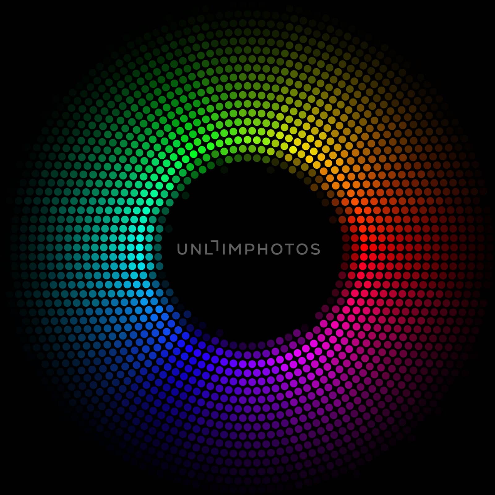 Multicolor dots digital in the form circle