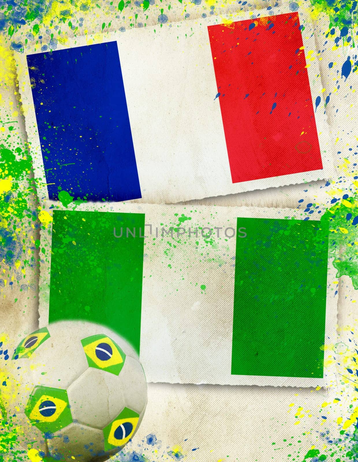 France vs Nigeria  soccer ball concept