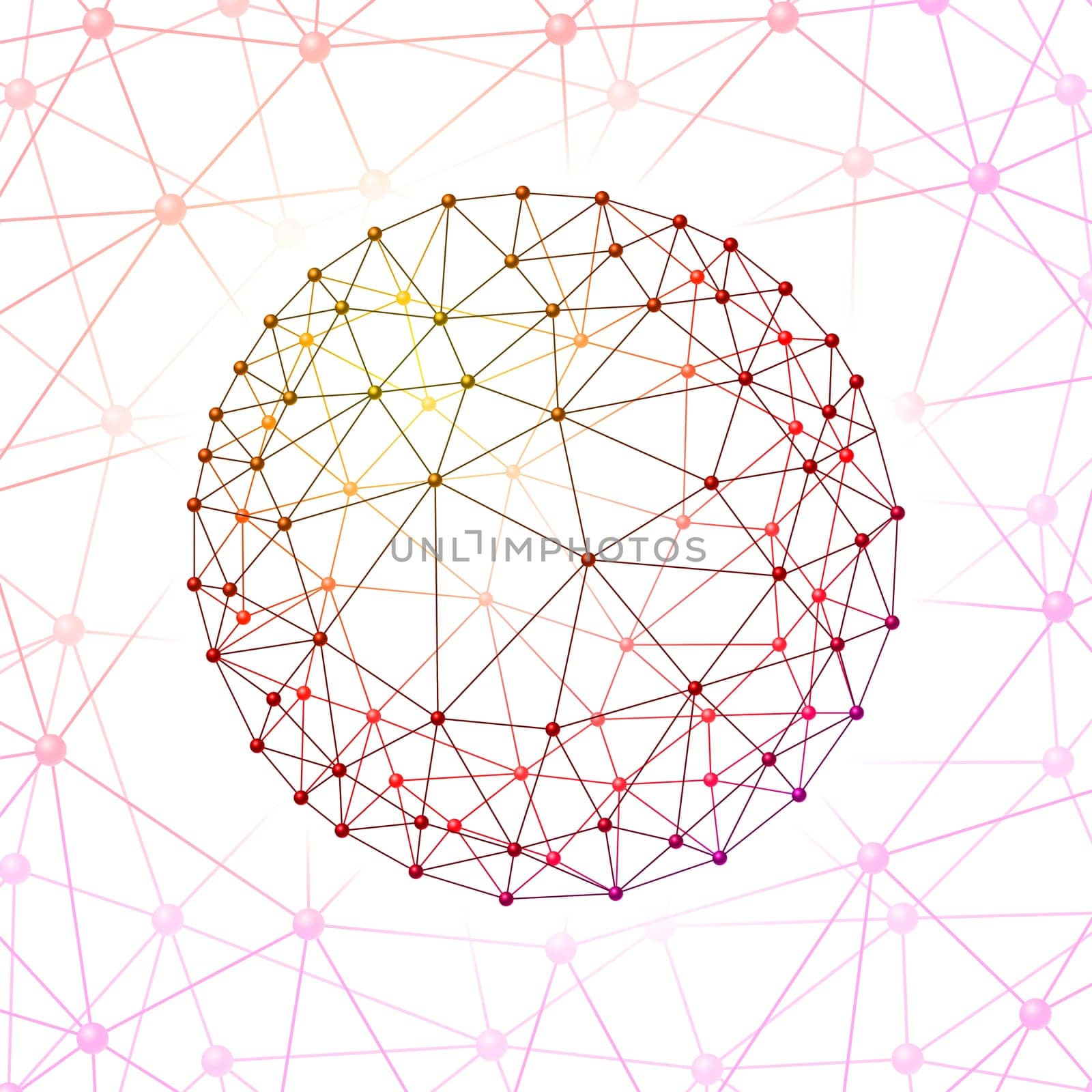 Internet web envelopes sphere on a background of  web connected