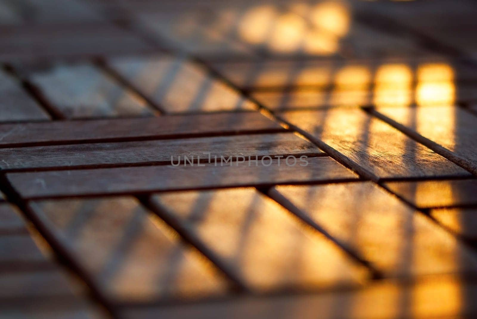 Sunshine on Wooden Planks, Sunny Background with Copyspace