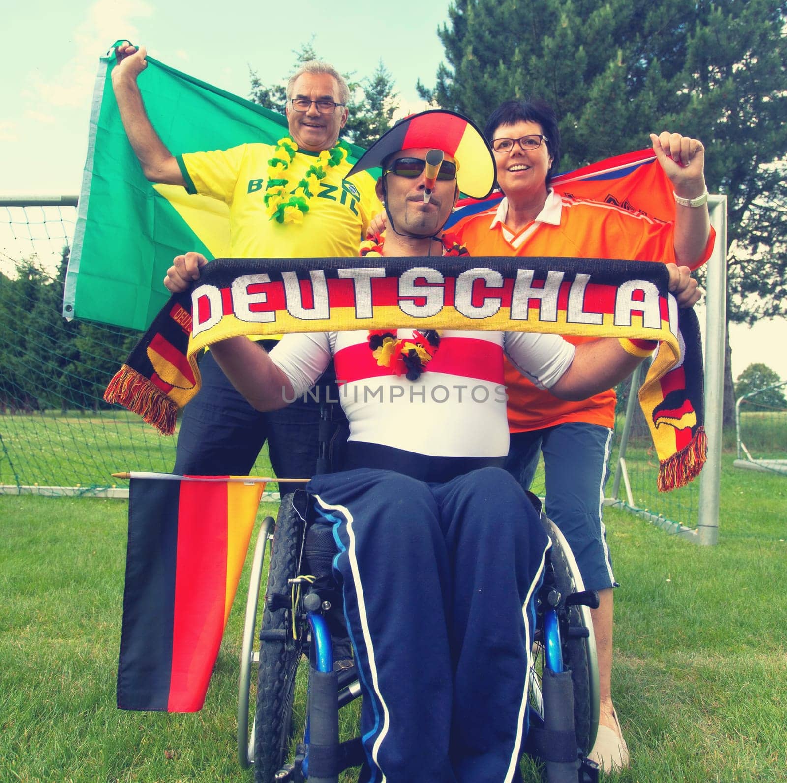 cheering fans from different nations