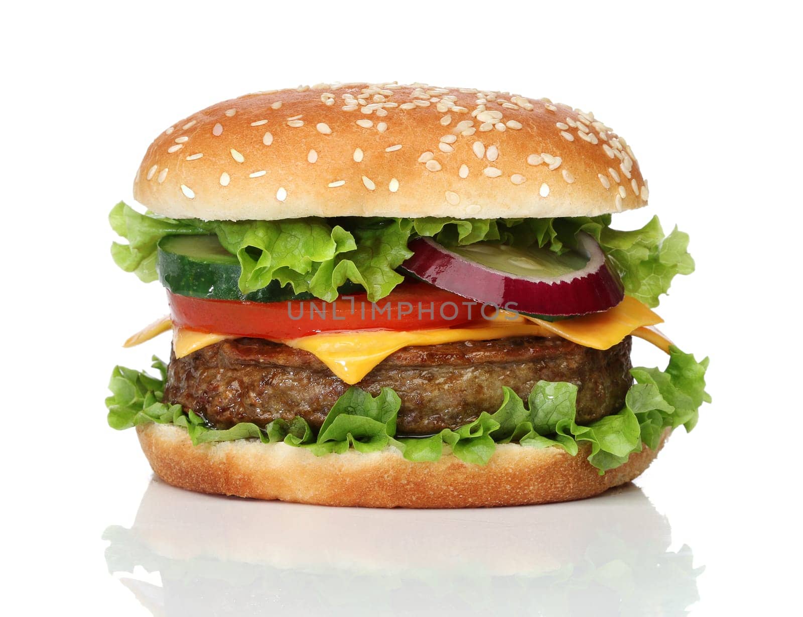 Tasty hamburger isolated on white background