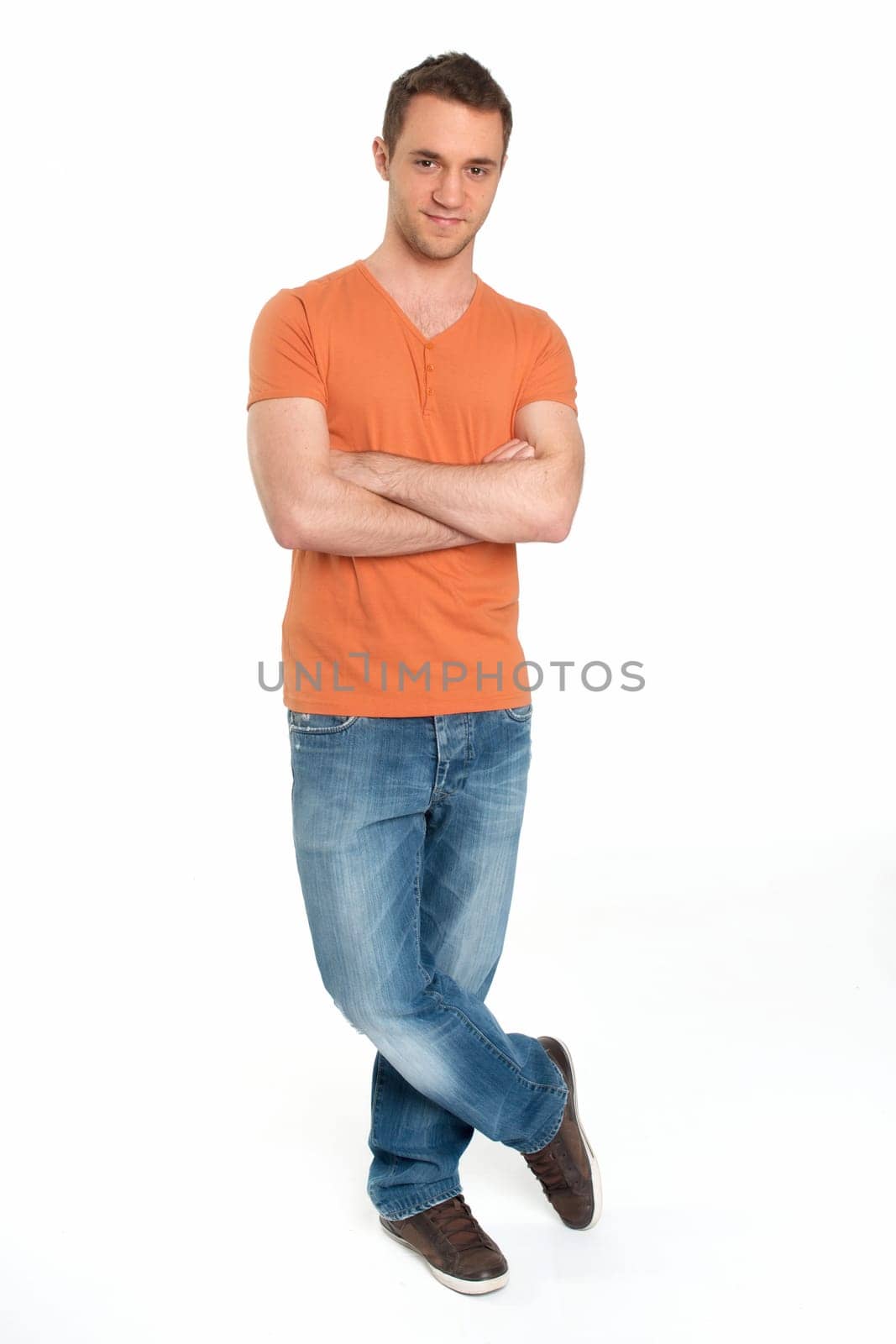Pretty young man in jeans