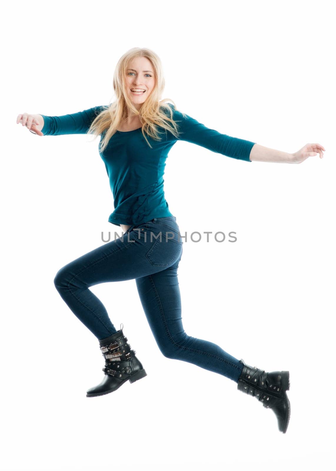 Blonde girl full of vigour