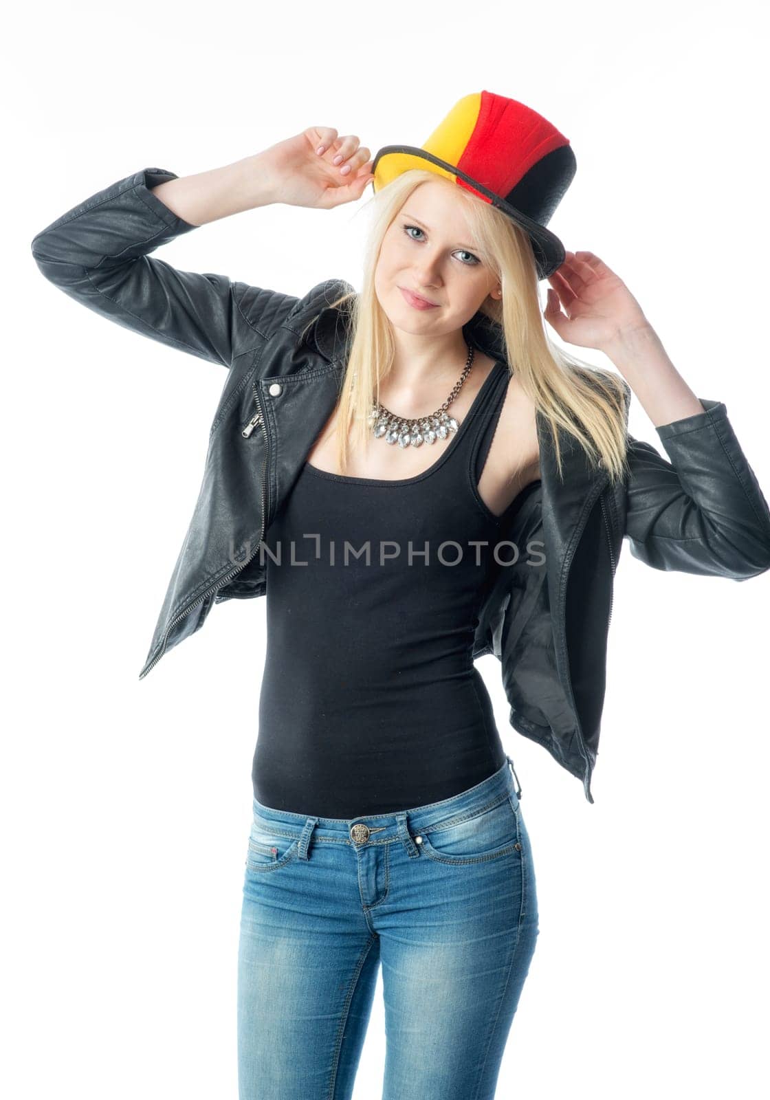 Blonder football fan
