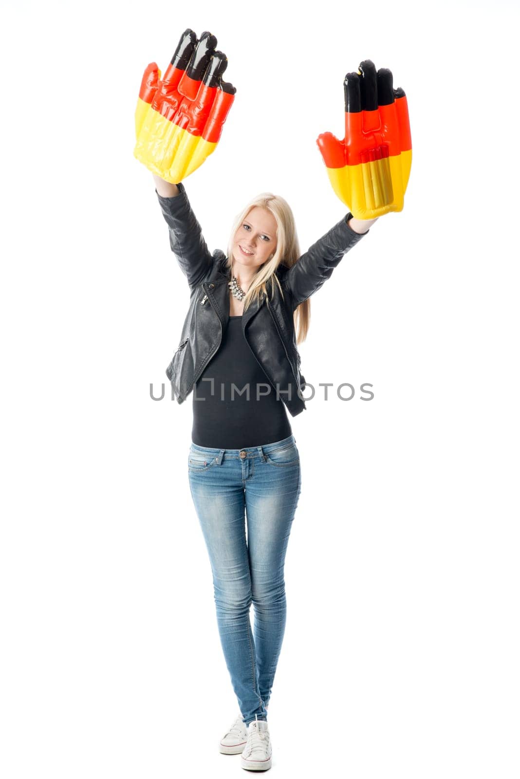 Blonder football fan
