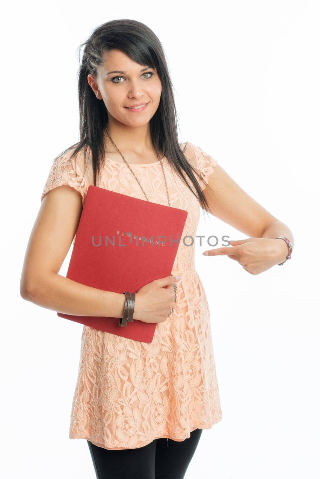 Girl with application folder