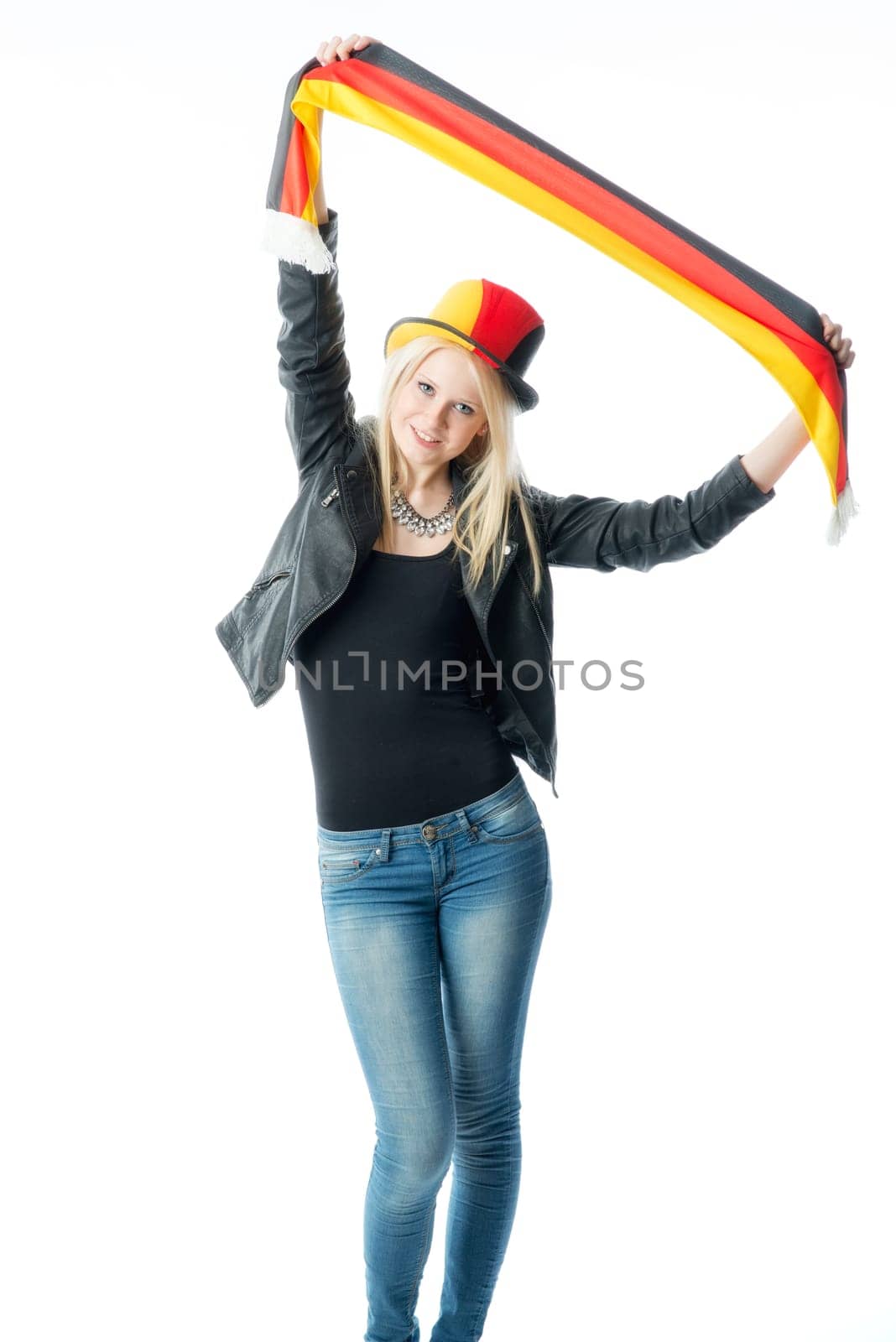 Blonder football fan