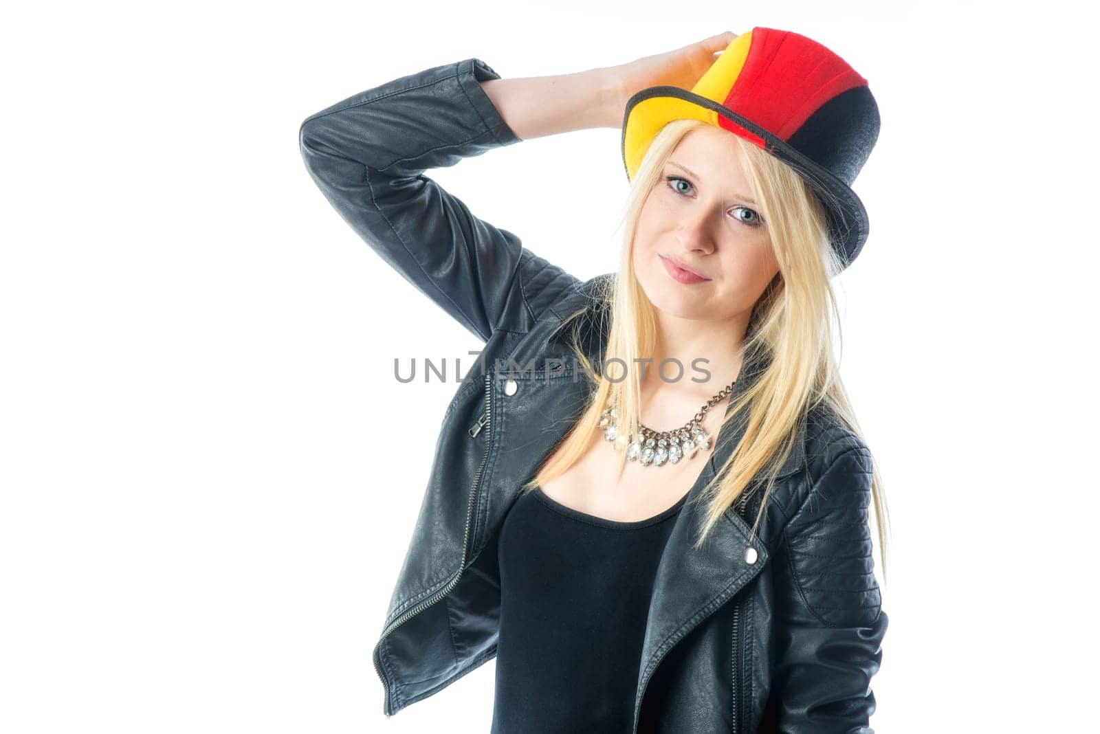 Blonder football fan