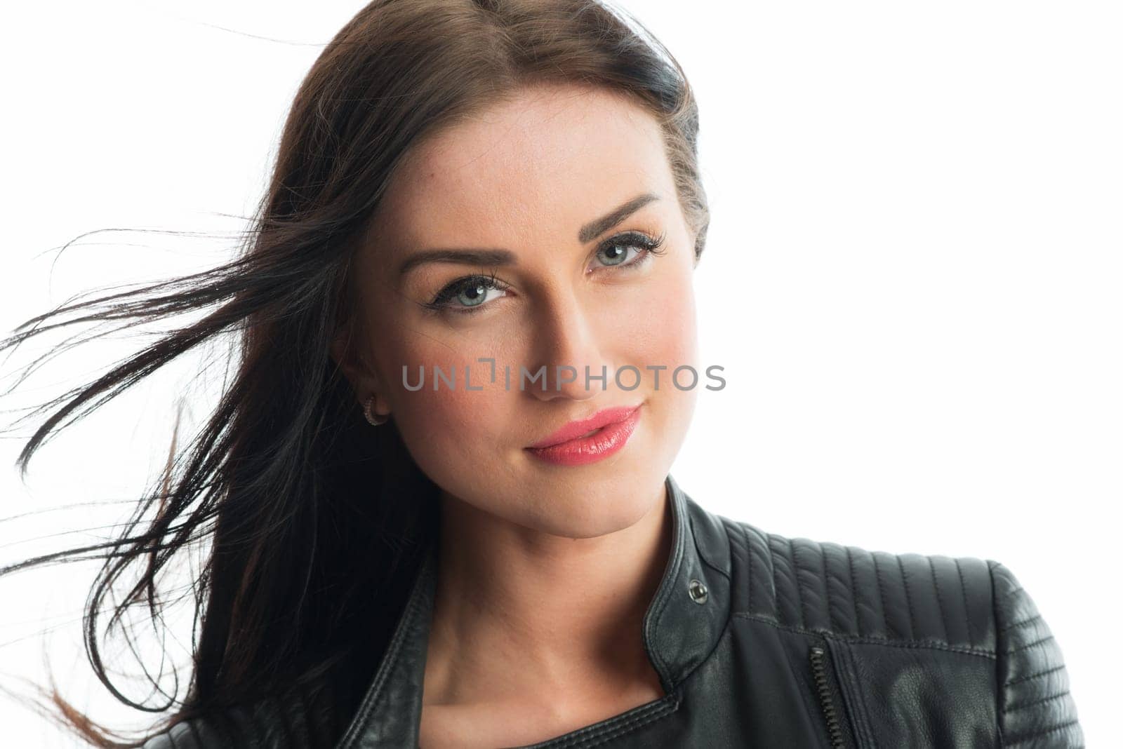 Young woman with waving hair