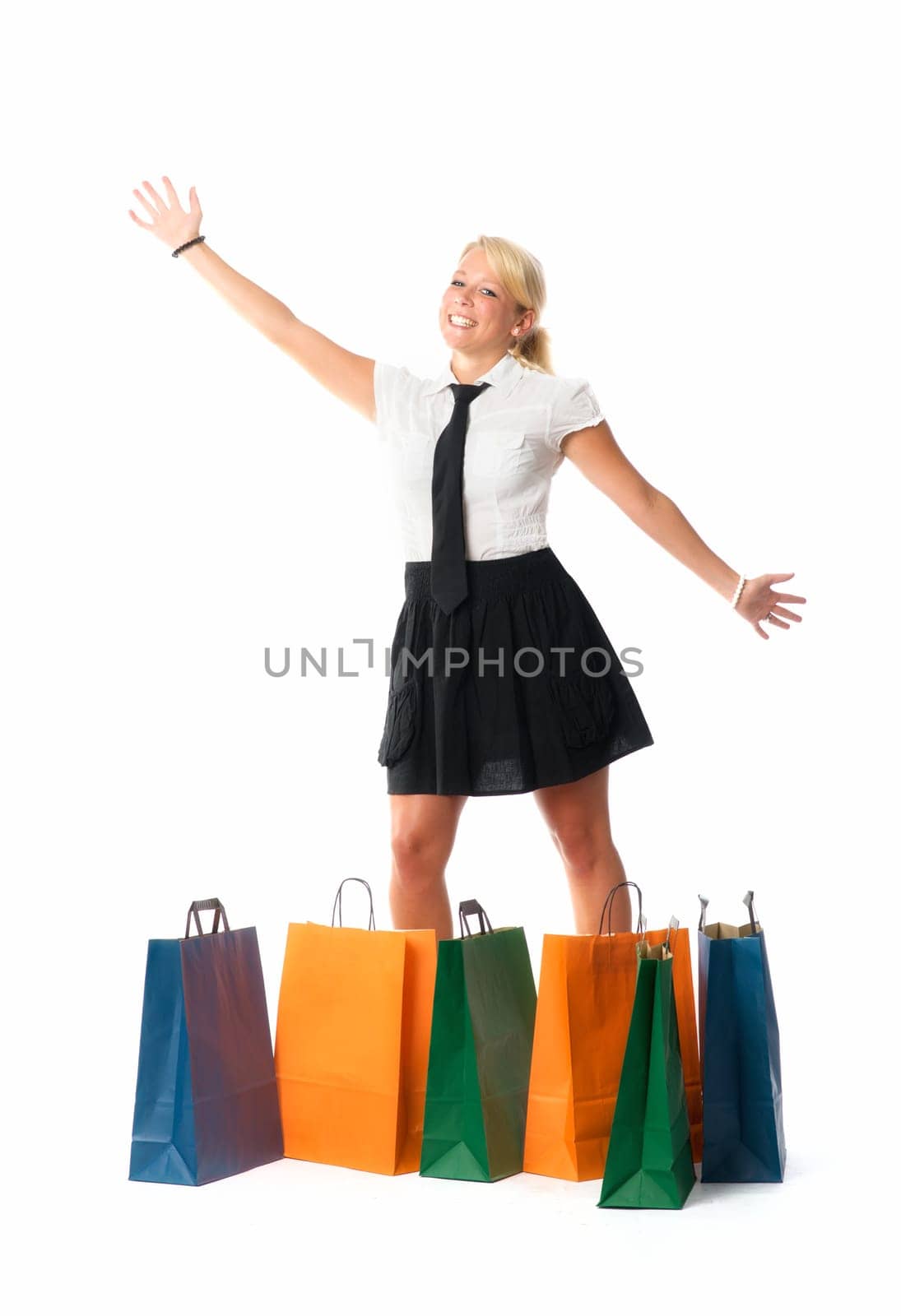 Blonde woman shopping