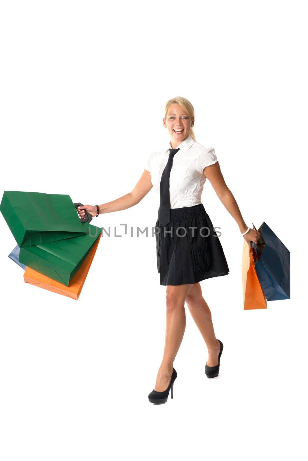 Blonde woman shopping