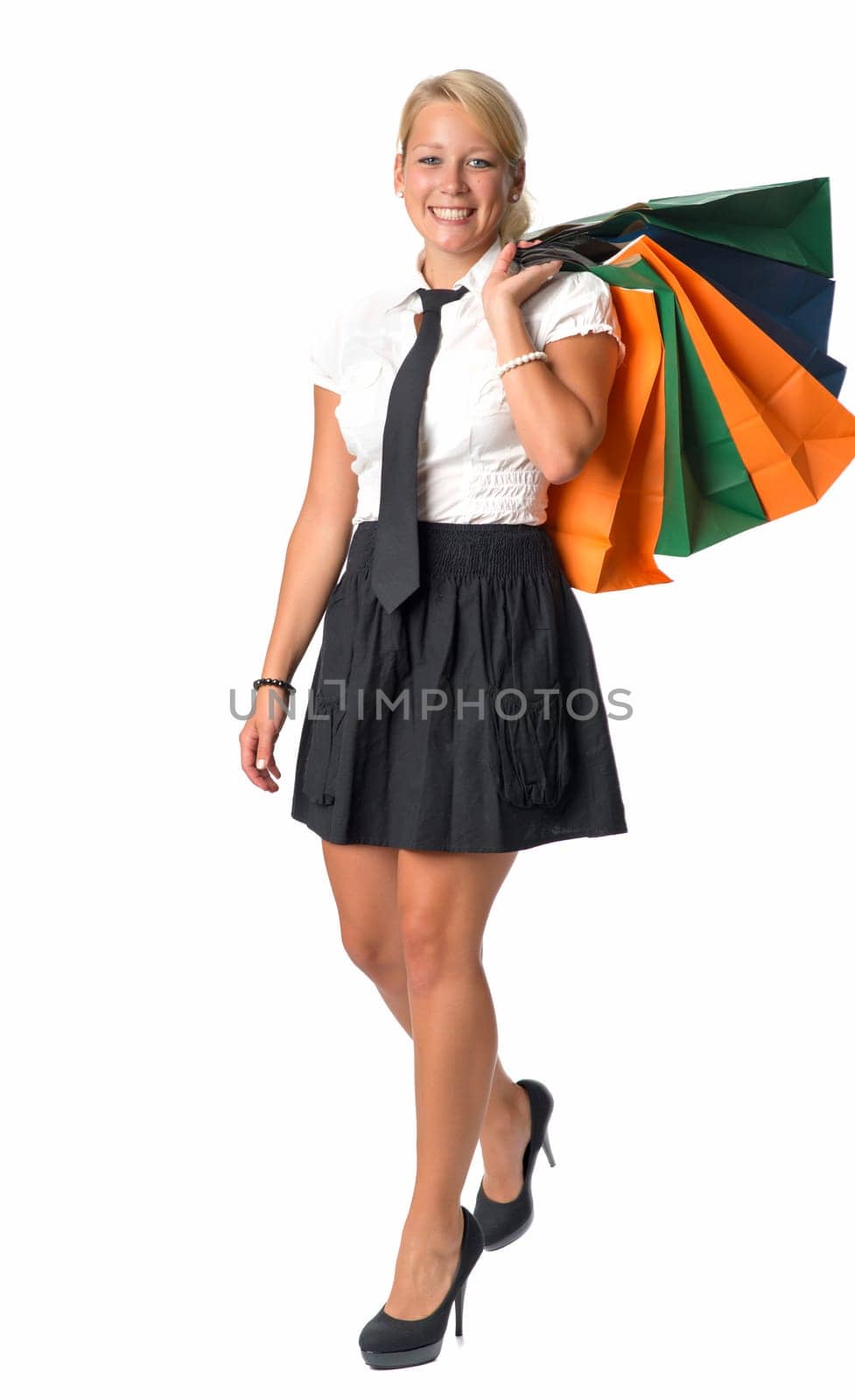 Blonde woman shopping