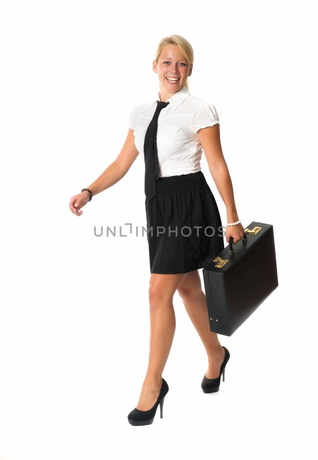 Successful businesswoman with briefcase
