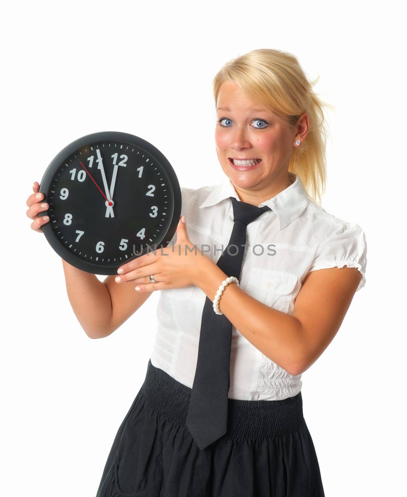 Businesswoman under time pressure