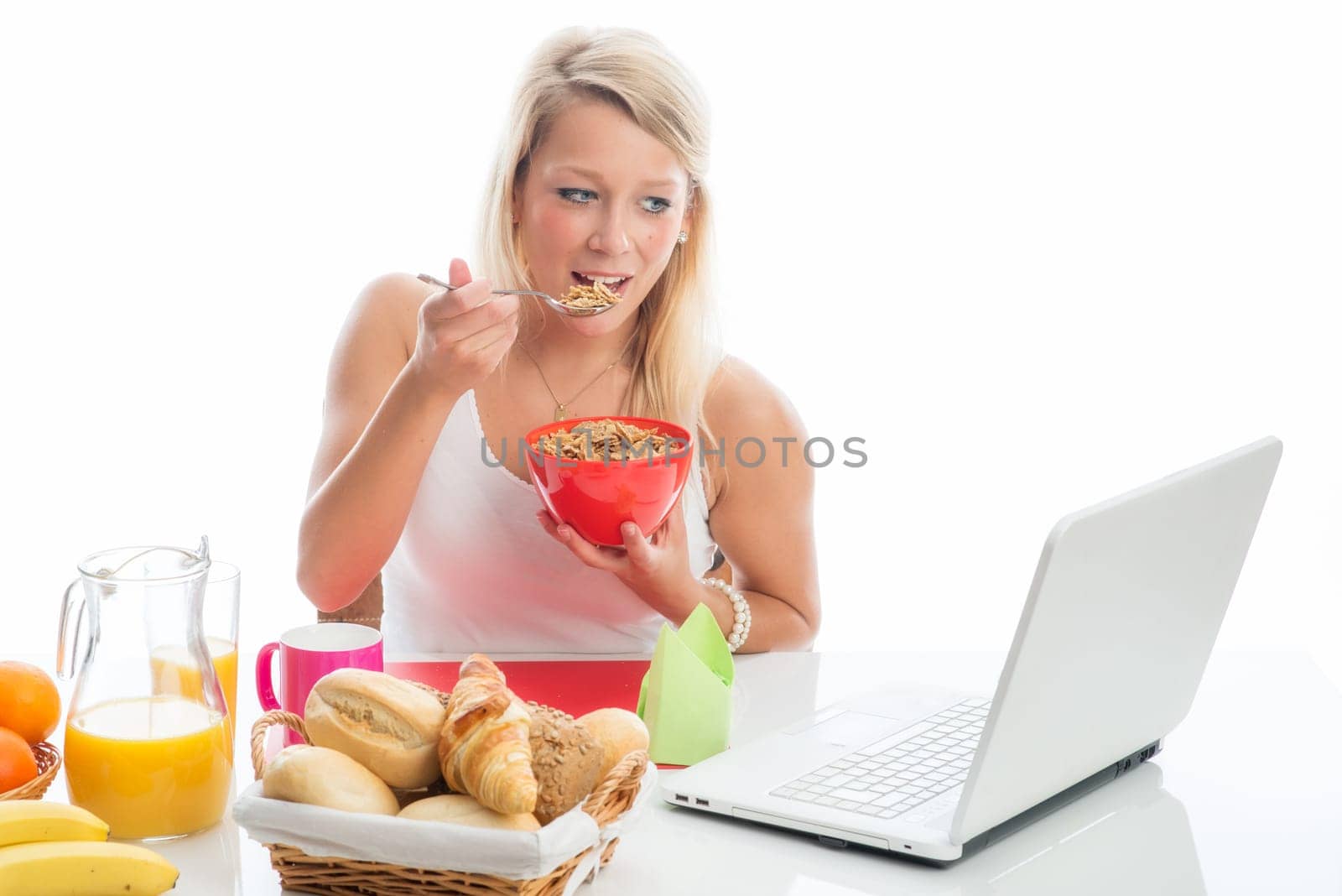 Breakfast on a laptop