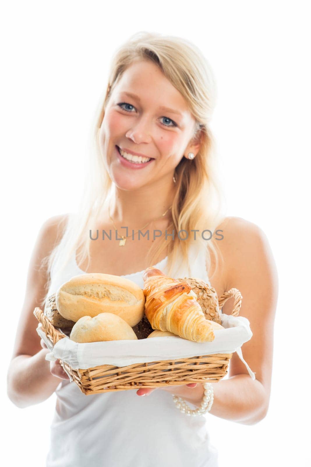Woman with bread basket