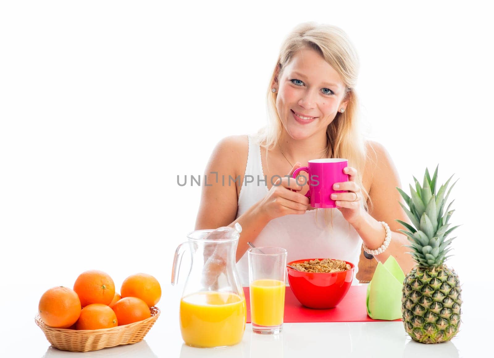 Cereal and coffee for breakfast