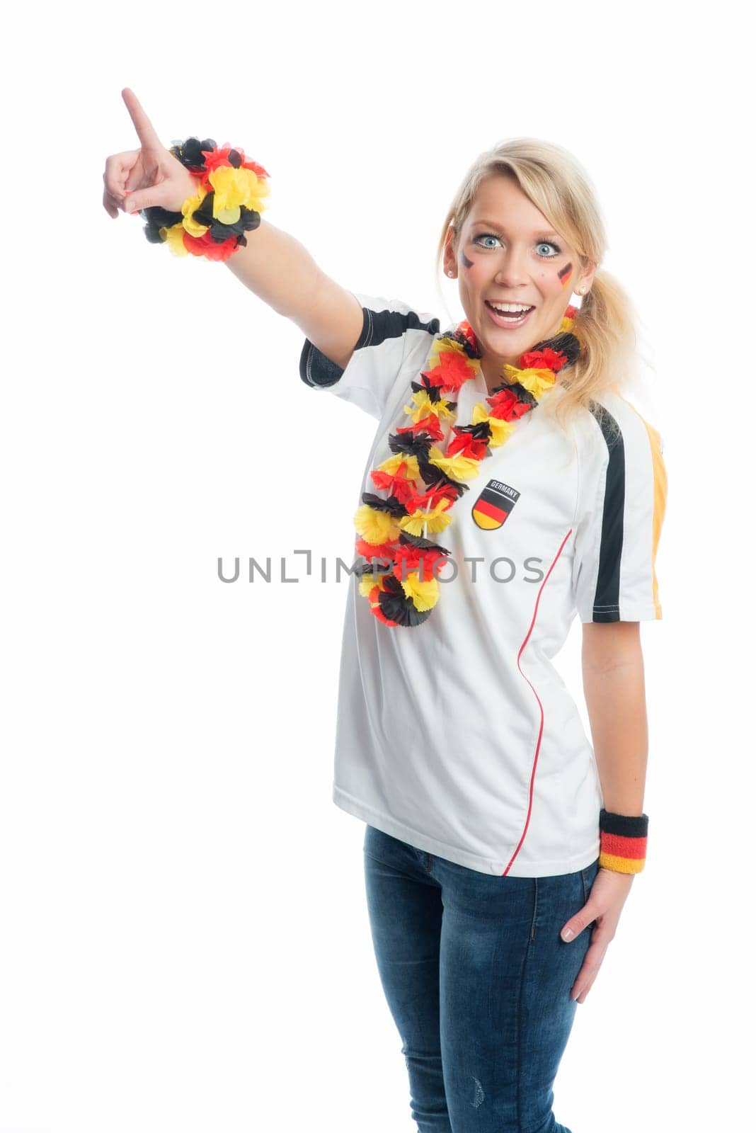 Female blonde football fan