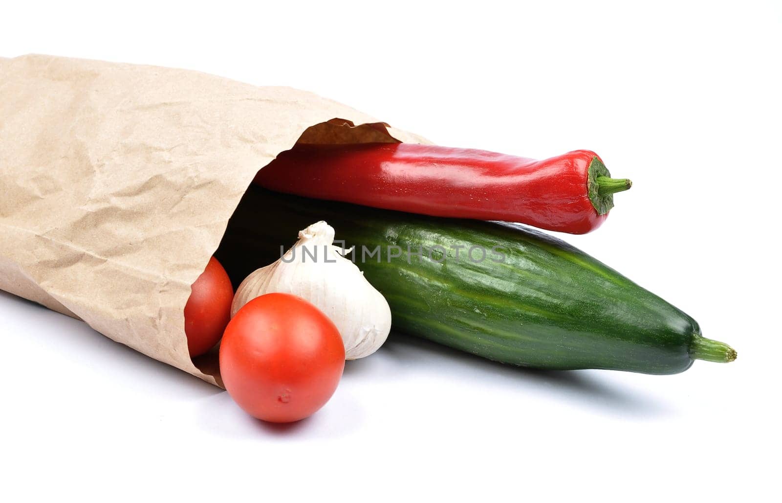 Vegetables in paper bags