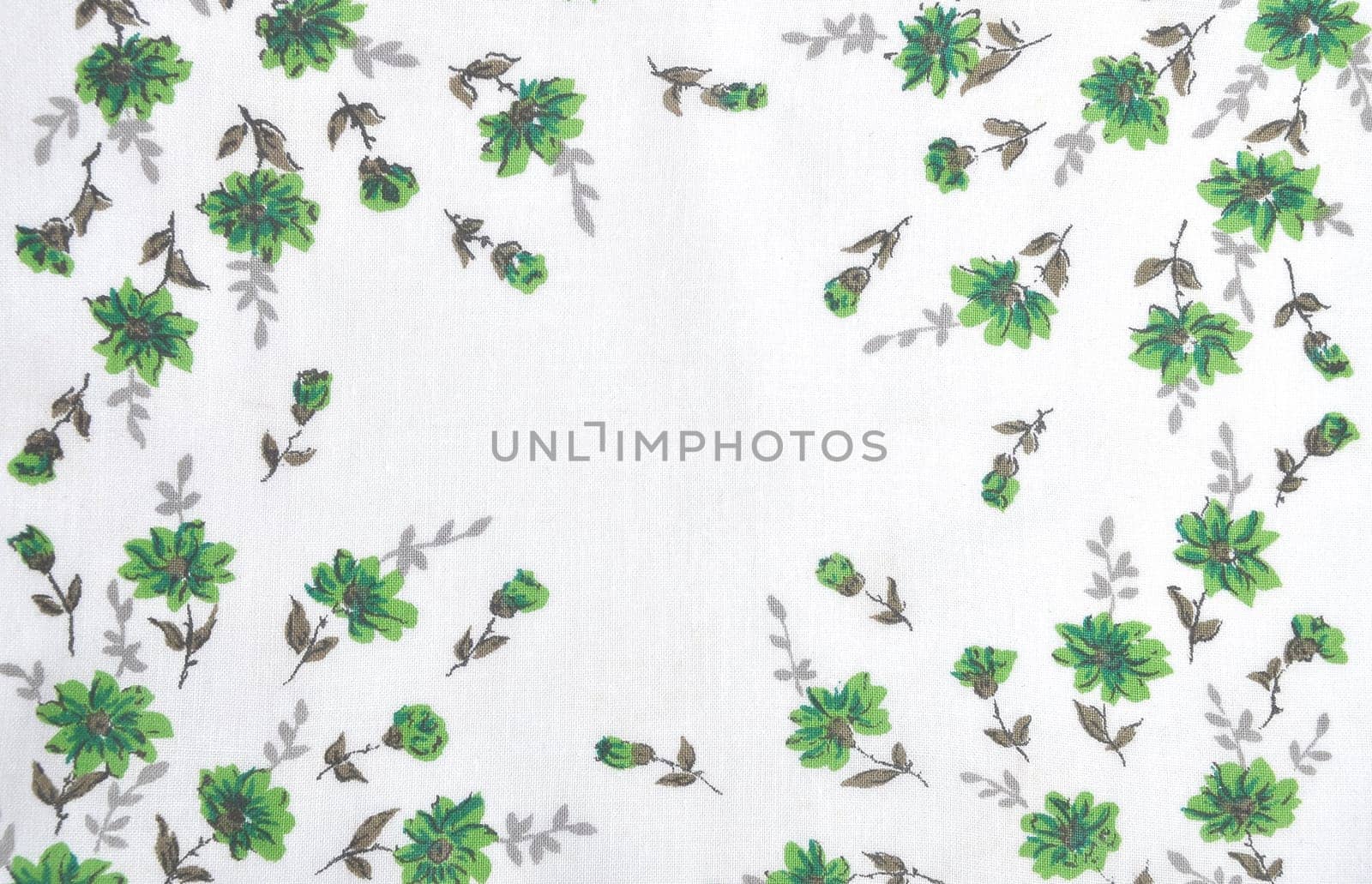 Cloth with flower decoration as background